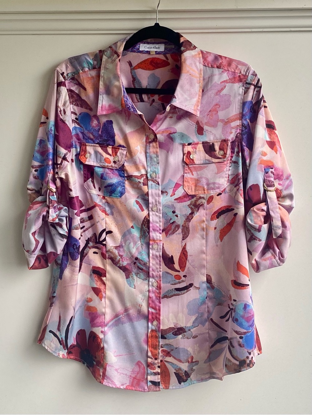 Calvin Klein Multicolor Watercolor Floral Button-Down Shirt